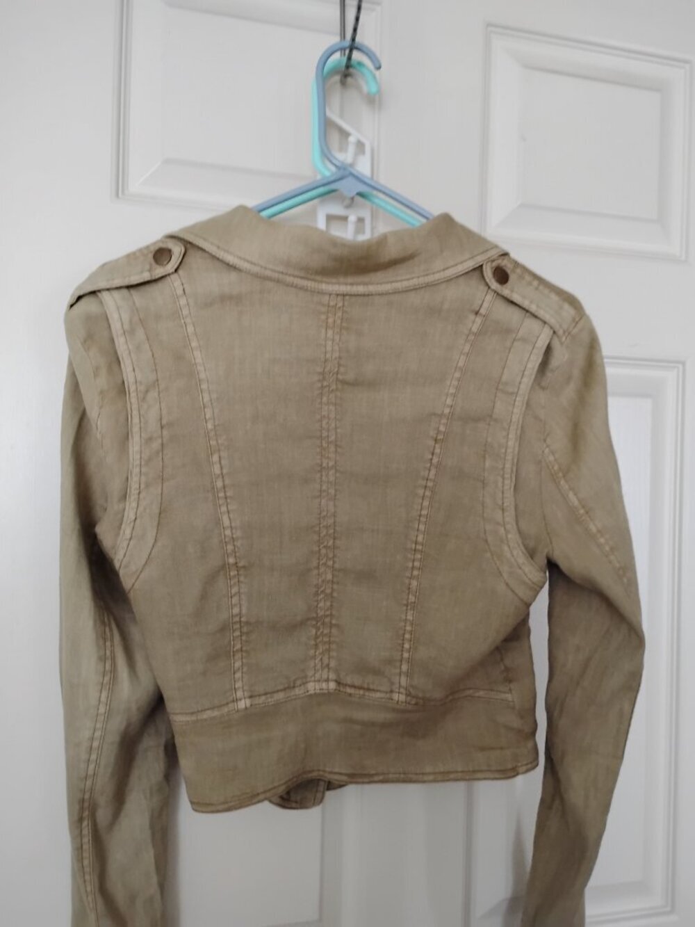 Free People 1970 Moto Linen Motorcycle Jacket with multiple Zippers - Casual wea - Picture 2 of 2